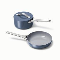 Conjunto de utensílios de cozinha Caraway Mini Non-Stick Ceramic 1.0L e 1.7L Navy Conjunto de utensílios de cozinha Caraway Mini Non-Stick Ceramic 1.0L e 1.7L Navy
