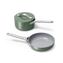 Conjunto de utensílios de cozinha Caraway Mini Non-Stick Ceramic de 1 L e 1,7 L com prateleira Conjunto de utensílios de cozinha Caraway Mini Non-Stick Ceramic de 1 L e 1,7 L com prateleira