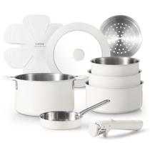 Conjunto de Utensílios de Cozinha CAROTE 12 Peças em Aço Inoxidável - Compatível com Indução