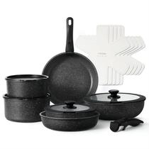 Conjunto de Utensílios de Cozinha CAROTE 17 Peças - Antiaderentes com Alça Removível