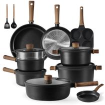 Conjunto de utensílios de cozinha CAROTE, antiaderente, indução, 17 unidades, preto