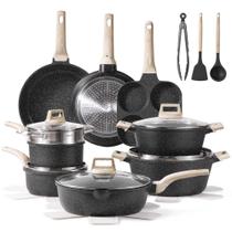 Conjunto de utensílios de cozinha CAROTE Black Granite Induction 21 unidades