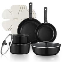 Conjunto de utensílios de cozinha CAROTE Ceramic Non Stick, 15 unidades, preto de indução