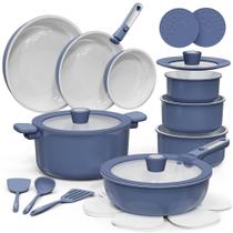 Conjunto de utensílios de cozinha CAROTE Ceramic Non Stick 25 unidades Induction Navy