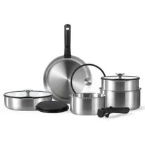 Conjunto de utensílios de cozinha CAROTE em aço inoxidável, 12 peças, preto de indução