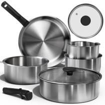 Conjunto de utensílios de cozinha CAROTE em aço inoxidável, 9 peças, seguro para indução