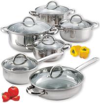 Conjunto de utensílios de cozinha Cook N Home Basic em aço inoxidável de 12 peças