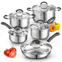 Conjunto de utensílios de cozinha Cook N Home em aço inoxidável de 10 peças prateado