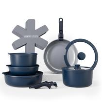 Conjunto de utensílios de cozinha Country Kitchen com alça removível Safe Denim Conjunto de utensílios de cozinha Country Kitchen com alça removível Safe Denim