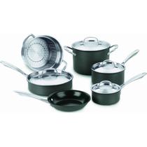 Conjunto de utensílios de cozinha Cuisinart GG-10 Hard Anodizado Green Gourmet de 10 peças