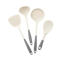 Conjunto De Utensílios De Cozinha De Silicone 4 Peças: Espátula, Colher Furada, Colher De Sopa E