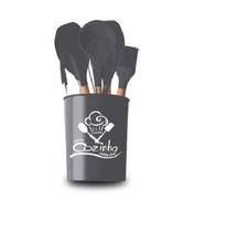 Conjunto de utensílios de cozinha de silicone 7 Peças Cinza