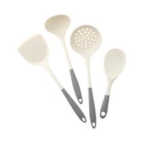 Conjunto De Utensílios De Cozinha De Silicone Antiaderente 4 Peças Espátula Concha Colher Fina