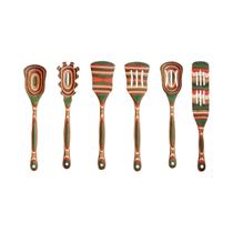 Conjunto De Utensílios De Cozinha Em Madeira Pakkawood, Colheres Antiaderentes E Servidores De Conjunto De Utensílios De Cozinha Em Madeira Pakkawood, Colheres Antiaderentes E Servidores De