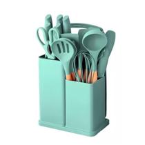 Conjunto de Utensílios de Cozinha em Silicone, 19 Peças, Verde