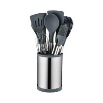 Conjunto De Utensílios De Cozinha Em Silicone Com 12 Peças, Espátula E Colher De Aço Inoxidável Conjunto De Utensílios De Cozinha Em Silicone Com 12 Peças, Espátula E Colher De Aço Inoxidável
