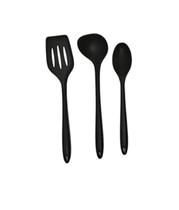 Conjunto de Utensílios de Cozinha em Silicone Preto 3 Peças UnyHome
