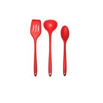 Conjunto de Utensílios de Cozinha em Silicone Vermelho - 3 Peças - UnyHome Conjunto de Utensílios de Cozinha em Silicone Vermelho - 3 Peças - UnyHome
