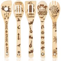 Conjunto de utensílios de cozinha Etrim Hocus Pocus, colheres de madeira, 5 unidades de bambu