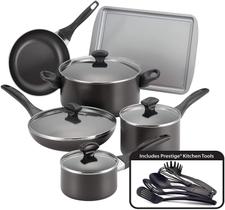 Conjunto de Utensílios de Cozinha Farberware 15 Peças - Antiaderente e Lavável na Lava-Louças Conjunto de Utensílios de Cozinha Farberware 15 Peças - Antiaderente e Lavável na Lava-Louças