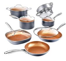 Conjunto de Utensílios de Cozinha Gotham Steel 12 Peças - Cerâmica Antiaderente com Revestimento de Cobre