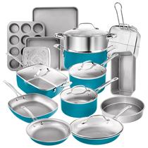 Conjunto de utensílios de cozinha Gotham Steel, 20 peças, antiaderente, azul aqua