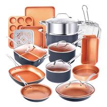 Conjunto de utensílios de cozinha Gotham Steel de 20 unidades: panelas e frigideiras antiaderentes