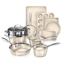 Conjunto de utensílios de cozinha Gotham Steel Hammered 15 peças Cream White Conjunto de utensílios de cozinha Gotham Steel Hammered 15 peças Cream White