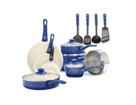 Conjunto de utensílios de cozinha GreenLife Soft Grip 16 peças de cerâmica não tóxica Conjunto de utensílios de cozinha GreenLife Soft Grip 16 peças de cerâmica não tóxica