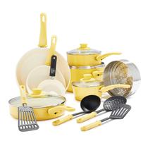 Conjunto de utensílios de cozinha GreenLife Soft Grip de 16 peças de cerâmica antiaderente Conjunto de utensílios de cozinha GreenLife Soft Grip de 16 peças de cerâmica antiaderente