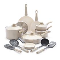 Conjunto de utensílios de cozinha GreenLife Soft Grip de 16 peças de cerâmica antiaderente Conjunto de utensílios de cozinha GreenLife Soft Grip de 16 peças de cerâmica antiaderente