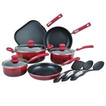 Conjunto de Utensílios de Cozinha Hamilton Beach - 12 Peças de Alumínio Antiaderente (Vermelho)