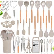 Conjunto de Utensílios de Cozinha Home Hero 44 Peças de Silicone com Suporte