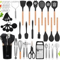Conjunto de Utensílios de Cozinha Home Hero 44 Peças de Silicone com Suporte