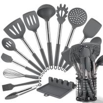 Conjunto de Utensílios de Cozinha HOTEC 14 peças em Silicone Resistente ao Calor
