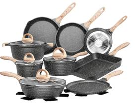 Conjunto de utensílios de cozinha JEETEE: panelas e frigideiras antiaderentes, 23 unidades, indução