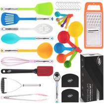 Conjunto de Utensílios de Cozinha Kaluns 35 Peças Nylon Aço Inoxidável