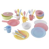 Conjunto de utensílios de cozinha KidKraft Pastel de 27 peças de plástico para crianças de 18 meses ou mais