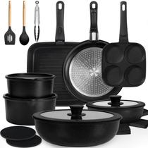 Conjunto de utensílios de cozinha KIKCOIN, pacote com 24 unidades, antiaderente, indução, RV Kitchen Conjunto de utensílios de cozinha KIKCOIN, pacote com 24 unidades, antiaderente, indução, RV Kitchen