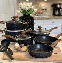 Conjunto de utensílios de cozinha Kitchen Academy Induction 12 peças de granito