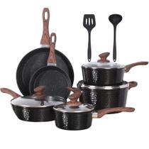 Conjunto de utensílios de cozinha Kitchen Academy Induction, antiaderente, 12 unidades, preto