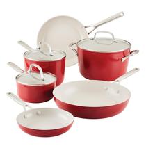 Conjunto de utensílios de cozinha KitchenAid, cerâmica anodizada rígida, antiaderente, 9 unidades