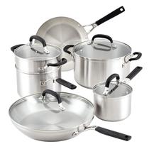 Conjunto de utensílios de cozinha KitchenAid em aço inoxidável de 10 peças Conjunto de utensílios de cozinha KitchenAid em aço inoxidável de 10 peças