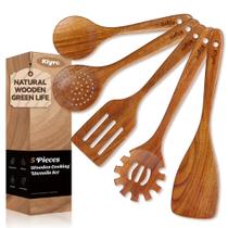 Conjunto de utensílios de cozinha KLYRO Teak Wood 5 peças antiaderentes Conjunto de utensílios de cozinha KLYRO Teak Wood 5 peças antiaderentes