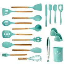 Conjunto de utensílios de cozinha LeMuna 18 unidades de silicone resistente ao calor Conjunto de utensílios de cozinha LeMuna 18 unidades de silicone resistente ao calor