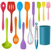 Conjunto de utensílios de cozinha LIANYU 14 unidades com suporte de silicone resistente ao calor Conjunto de utensílios de cozinha LIANYU 14 unidades com suporte de silicone resistente ao calor