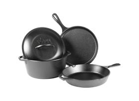 Conjunto de utensílios de cozinha Lodge Cast Iron de 4 peças com forno holandês