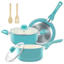 Conjunto de utensílios de cozinha M MELENTA 7 peças de cerâmica antiaderente turquesa