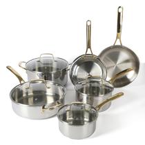 Conjunto de utensílios de cozinha Martha Stewart Castelle 10 peças de aço inoxidável Conjunto de utensílios de cozinha Martha Stewart Castelle 10 peças de aço inoxidável
