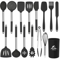 Conjunto de utensílios de cozinha MIBOTE Silicone com aço inoxidável 15 unidades